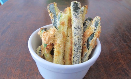 Jasmine and Melissa Hemsley favour large courgettes. Photograph: Felicity Cloake for the Guardian