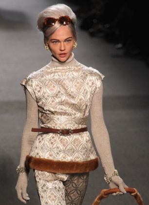 A model walks the runway during the Jean-Paul Gaultier Ready to Wear Autumn/Winter 2011/2012 show.