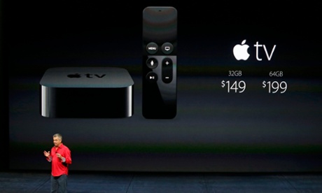 Eddie Cue, Apple's senior vice president of Internet Software and Services, discusses Apple TV pricing during an Apple media event in San Francisco, California, September 9, 2015.