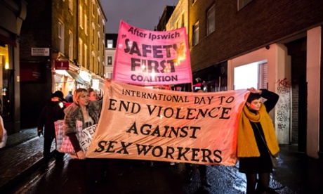 A sex workers' protest march through Soho, December 2014.