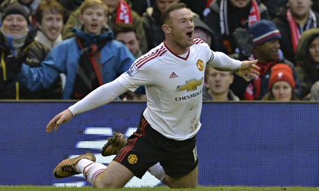Wayne Rooney celebrates after scoring