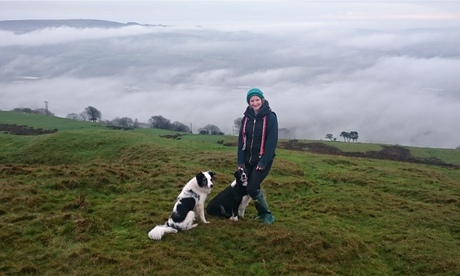 Rhiannon Pritchard with her dogs Megs and Daisy