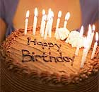 Birthday cake with candles
