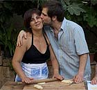 Chef Fabrizio Tarpeo with his mum and grandmother
