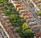 Aerial view of suburban residential housing in London. Photograph: Jason Hawkes/Getty Images