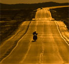 Motorbike on the open road