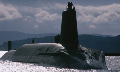 A Royal Navy Trident nuclear submarine.