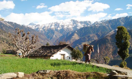 A village in the Himalayas