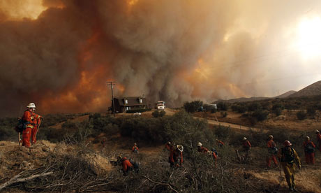 Firefighter crew in Acton, California