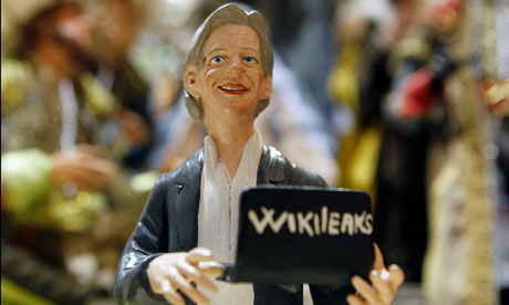 A figurine of Julian Assange