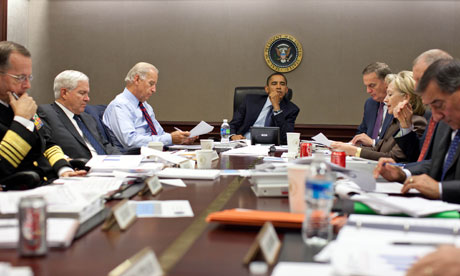 President Barack Obama in the war room