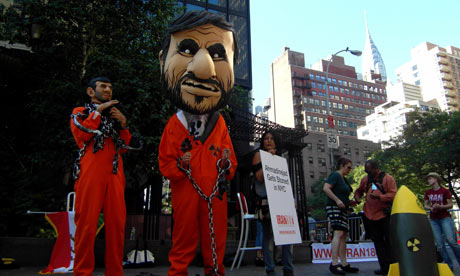 Human caricatures of Mahmud Ahmadinejad