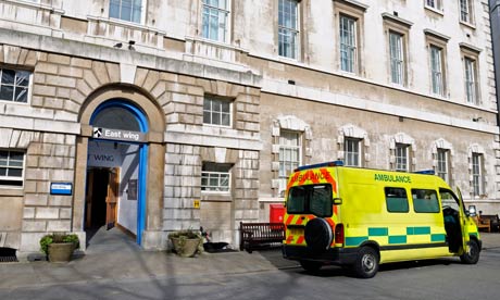 Ambulance outside St Bartholomew's hospital