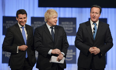Coe, Johnson and Cameron at Davos