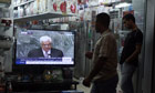 Mahmoud Abbas on TV in Ramallah