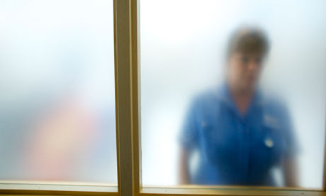 Nurse through frosted glass