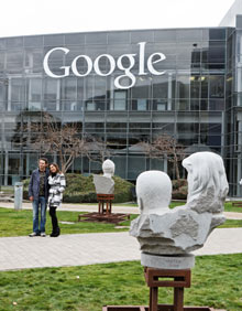 Outside Google HQ in Mountain View, California
