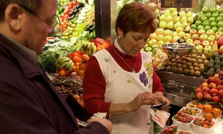 Fruit vendor in Barcelona