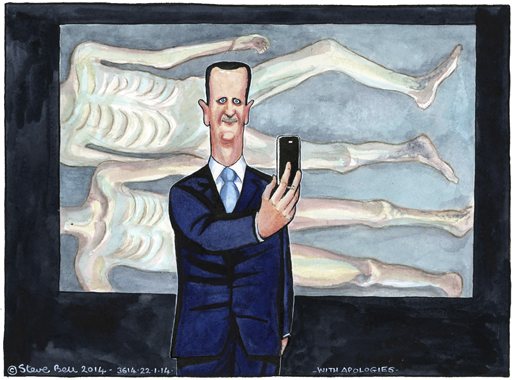 22.01.14: Steve Bell on evidence of 'systematic killing' in Syria