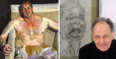 Lucian Freud's Eli and David (left) and Frank Auerbach