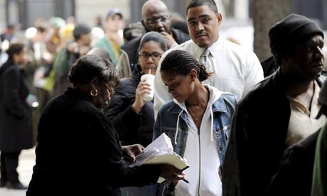 US election day: Black voters queueing