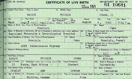Barack Obama's birth certificate