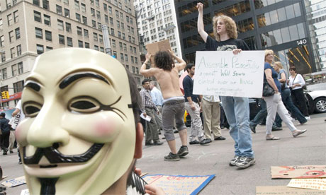 Occupy Wall Street protesters in Liberty Plaza