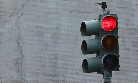 Traffic lights on red