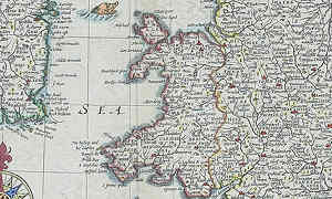 Antique map of Wales