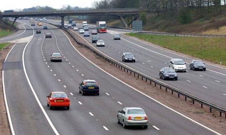 Vehicles on a motorway