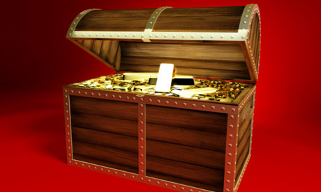 Chest with gold bars