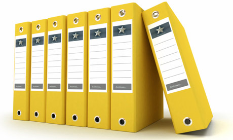 Row of ringbinders