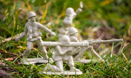 Toy soldiers in the field