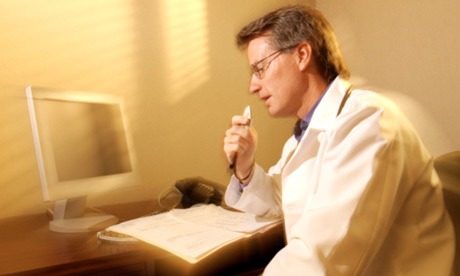 Doctor dictating