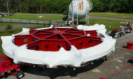 g-2 ring leaving Brookhaven