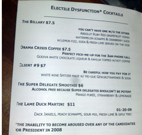 Politically themed drinks