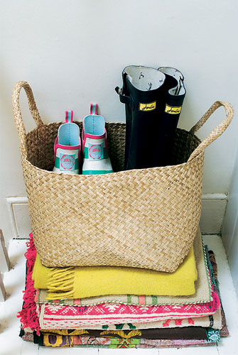 Milly Goodwin: Joules wellies in a Zara Home basket