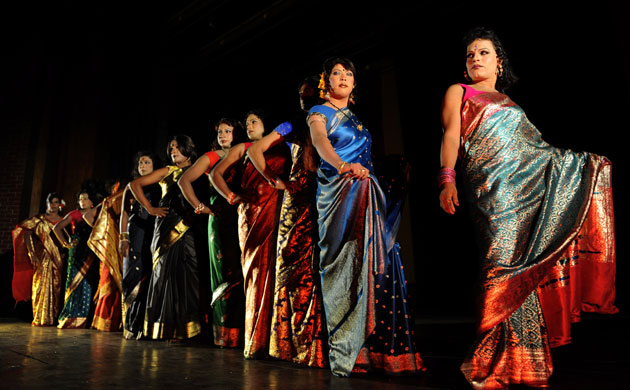 Summer fashion shows: Bangladeshi eunuchs during a fashion show in Dhaka