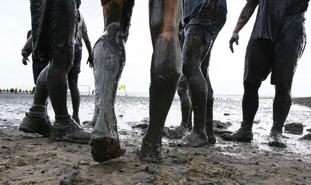 Mud Olympics: Footballers at the Mud Olympics