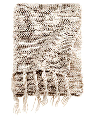 Throws: Oatmeal knitted