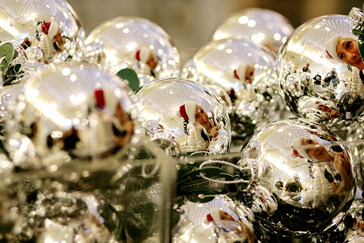 Selfridges Christmas shop: Baubles in Selfridges Christmas shop