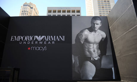 Man about town ... an Emporio Armani underwear advert in San Francisco, featuring David Beckham.
