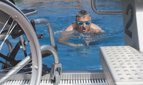 Something to get the heart racing … a disabled swimmer in Germany.