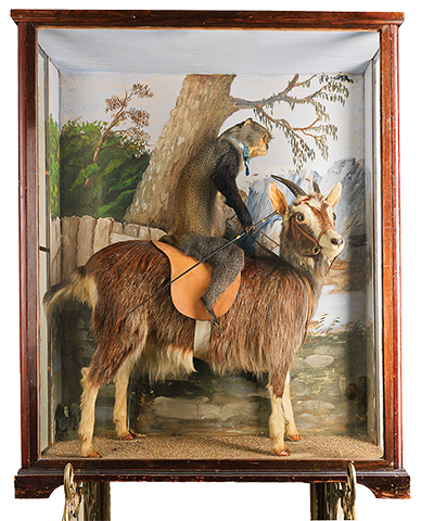 Potters Museum : Monkey riding a goat