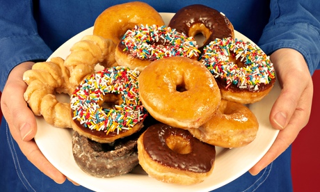Sweet surrender … a plate of donuts.