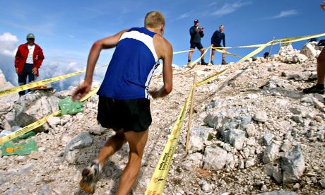 Up and at 'em … the final metres of a skyrace in Slovenia.