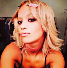 Rita Ora wearing a choker.