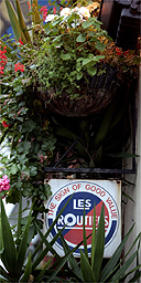 Les Routiers sign outside the Nags Head pub in Knightsbridge, London
