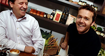  The Acorn House restaurant, an eco-friendly eatery. Owners James Grainger-Smith (left) and Arthur Dawson-Pott (right).