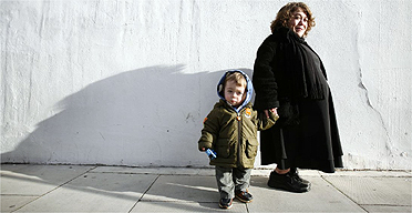  Emma Bowler and her son Archie (2). Emma and Archie both have Kniest syndrome.